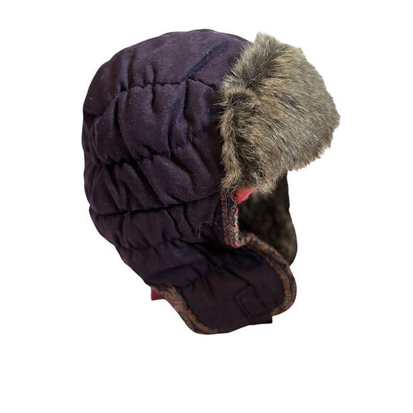 REI Trapper Hat Faux Fur Ear Flap Plum Winter Wool Blend One Size - Picture 2 of 6
